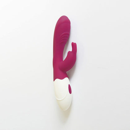 Introducing the Roma Pink Dual Motor Rabbit Vibrator - Model R-10: A Luxurious Pleasure Companion for Women - Adult Naughty Store