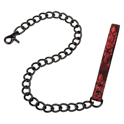 Scandal Leash Black - Exhilarating Dual-Sided Leatherette Collar for Sensual Power Play and BDSM - Model SLB-001 - Unisex - Neck Restraint for Intimate Pleasure - Seductive Red and Black Design