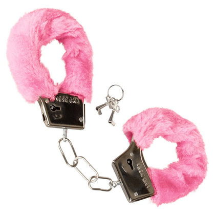 Playful Furry Cuffs - Pink: Luxurious Metal Handcuffs for Enhanced Pleasure (Model X1, Female, Wrist Restraints)