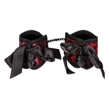 Scandal Corset Cuffs Red - Sultry Lace-Up Restraint for Sensual Pleasure