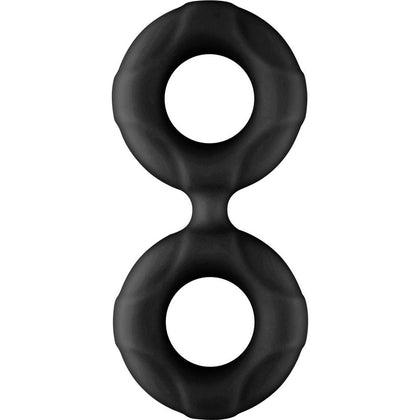 Silicone Pleasure Enhancer: Double Ring F-81 - Black - For Intense Pleasure and Stimulation - Adult Naughty Store