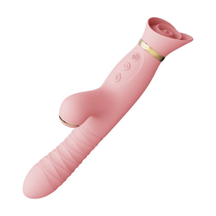ZALO Rose Thruster Sakula Pink - Powerful Thrusting and Suction Dual Stimulator for Intense Pleasure