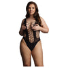 Le Desir Contrast Fence Net Teddy - Black - O/SX: A Sensual Delight for Alluring Nights