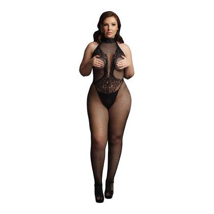 Le Desir Fishnet and Lace Bodystocking - Model X1 - Unleash Your Wild Side - Black
