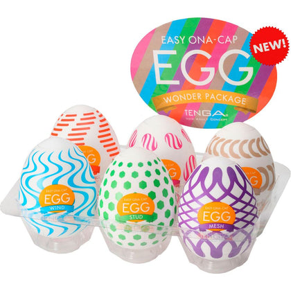 Tenga Egg Wonder Series - Super Stretchable Masturbation Accessory - 6 Pack - Male Pleasure - Assorted Colors