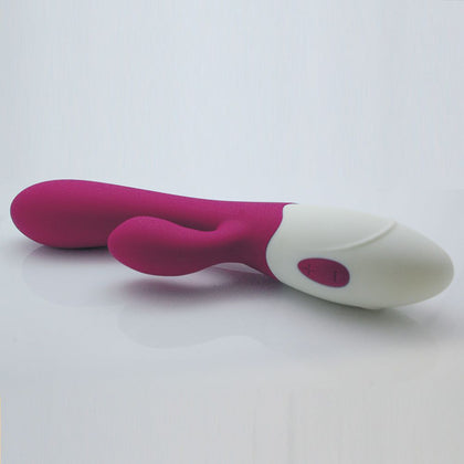 Introducing the Ruby Pink Silicone Vibrator - Model RPB-10: Dual Stimulation for Intense Pleasure - Adult Naughty Store