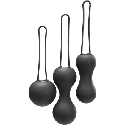Introducing the Ami Black Progressive Kegel Set for Deeper, Richer Orgasms - Model AMI-001, Designed for Women, Pelvic Floor Strengthening, Waterproof, with Comfortable Retrieval Loop - Black