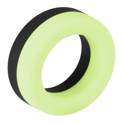 Silicone Pleasure Enhancer: F-19 2 Tone C-Ring for Men - Black/Glow - Adult Naughty Store