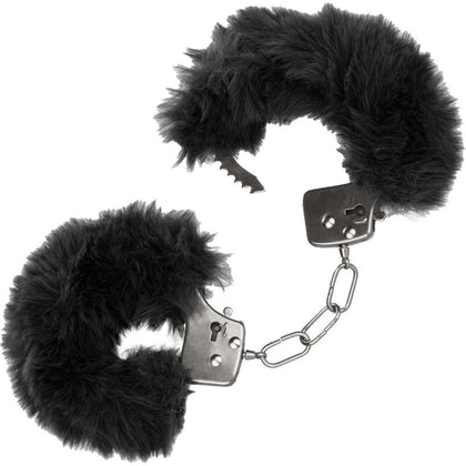 Introducing the Luxe Collection: Ultra Fluffy Furry Cuffs - Black Iron Handcuffs (Model: SE-2651-65-3) for Enhanced Pleasure and Sensual Bondage - Unisex - Wrist Restraints for Unforgettable  - Adult Naughty Store