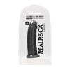 Real Rock Silicone Dual Density Dildo 7.5 Inch - Lifelike Pleasure for All Genders - Sensational Skin Texture - Jet Black - Adult Naughty Store