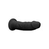 Real Rock Silicone Dual Density Dildo 7.5 Inch - Lifelike Pleasure for All Genders - Sensational Skin Texture - Jet Black - Adult Naughty Store