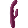 Introducing the Sensual Pleasures Balai Dark Fuchsia Silicone Vibrating Rabbit - Model B123, for Women's Clitoral and G-Spot Stimulation - Adult Naughty Store