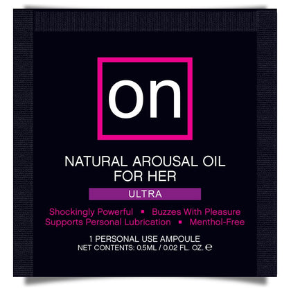 Introducing the ON for Her Arousal Oil Ultra Single Use Ampoule - The Sensation Amplifier for Intense Pleasure! - Adult Naughty Store