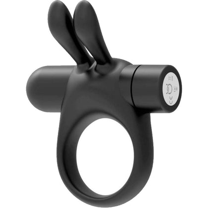 Introducing the Luxe Pleasure Bunny Vibrating Cockring - Model X9: The Ultimate Couples' Delight for Sensational Pleasure in Black