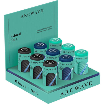 Arcwave Ghost Reversible Textured Stroker PPU-001 for Men - Intensify Your Pleasure with CleanTech Silicone - Black/Mint/Blue