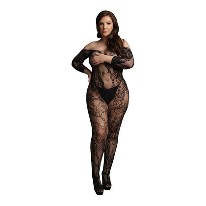 Le Desir Lace Sleeved Bodystocking - Model X1 - Unleash Your Wild Side - Black