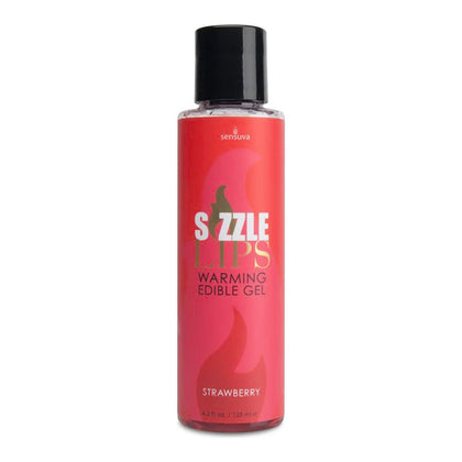 Introducing Sizzle Lips Warming Gel Strawberry - The Sensual Pleasure Enhancer for Intimate Moments - Adult Naughty Store