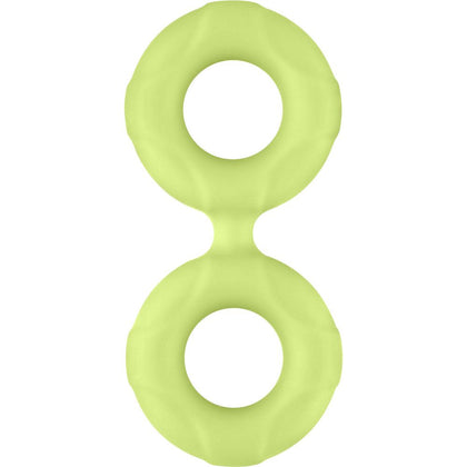 Liquid Pleasure F-81 Double Ring Silicone Cock and Ball Enhancer - Glow - Adult Naughty Store