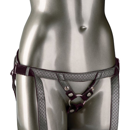 Her Royal Harness The Regal Duchess - Pewter Luxury Crotchless Strap-On Harness for Dominant Pleasure - Adult Naughty Store