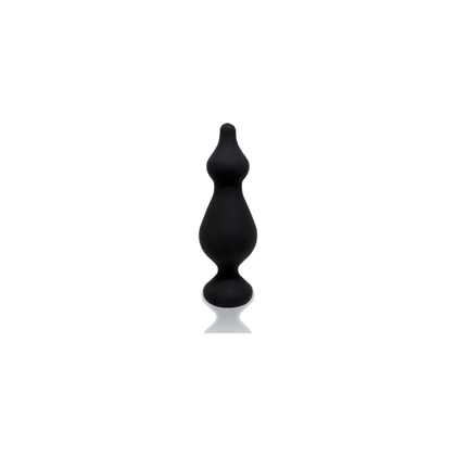 Introducing the Exquisite Pleasure F-30: Pointer Black M Tiered Anal Toy - Adult Naughty Store