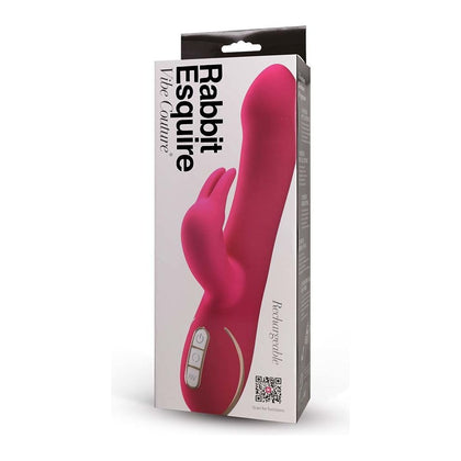 Esquire Rechargeable Rotating Rabbit Vibrator - Model XR-2000 - For Intense Blended Orgasms - Pink/Silver