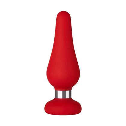 Introducing the SensaPleasure F-21 Tear Drop Red M Anal Stimulator - Adult Naughty Store