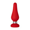 Introducing the SensaPleasure F-21 Tear Drop Red M Anal Stimulator - Adult Naughty Store