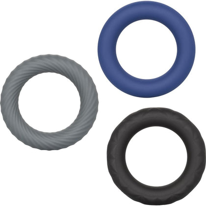 Link Up Ultra-Soft Extreme Set - Premium Silicone Cock Rings for Enhanced Stamina, Sensitivity, and Erection Support - Model X3 - Male - Pleasure Enhancement - Black - Adult Naughty Store