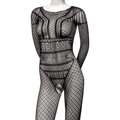 Scandal Full Length Lace Body Suit - Sensual Lace Bodysuit for Women, Model SLBS-001, Intimate Lingerie for Alluring Full Body Pleasure, Black