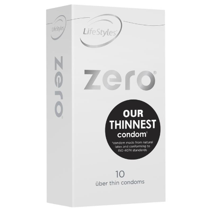 LifeStyles® Zero 10's Ultra-Thin Natural Rubber Latex Condoms - Model Z10 for Men and Women, Enhancing Sensation in Intimate Moments, Transparent