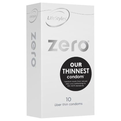 LifeStyles® Zero 10's Ultra-Thin Natural Rubber Latex Condoms - Model Z10 for Men and Women, Enhancing Sensation in Intimate Moments, Transparent - Adult Naughty Store