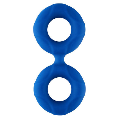 Introducing the SensaSilk F-81 Double Ring (Liquid Silicone) 44mm - Blue: A Versatile Pleasure Enhancer for Men and Couples - Adult Naughty Store