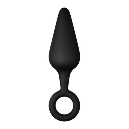 Silicone Plug with Pull Ring - Black L | Medical Grade Anal Plug for Intimate Pleasure - Adult Naughty Store