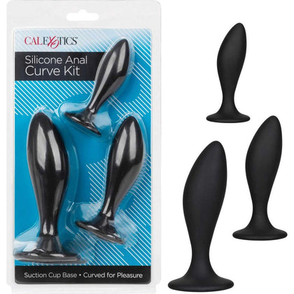 Introducing the SensaSilk Silicone Anal Curve Kit - Model 3XG-AC001: Unleash Boundless Pleasure for All Genders in Exquisite Deep Blue - Adult Naughty Store