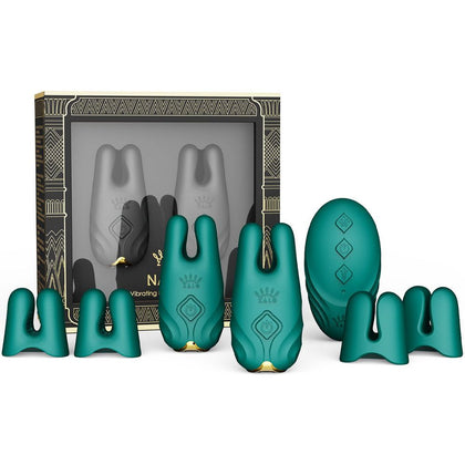 ZALO NAVE Turquoise Green Silicone Nipple Clamp - Model X123, Dual Motors, Remote Control, 8 Control Modes