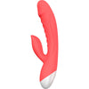 Introducing the Ravishing Pleasure Rv20 Dual Stimulation Rabbit Vibrator - Coral - Adult Naughty Store