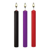 Introducing the SensaPlay Drip Candles Couples Sensual Sex Toy - Model DS-3000M - Unisex - Pleasure Enhancer - Red, Purple, and Black - Adult Naughty Store