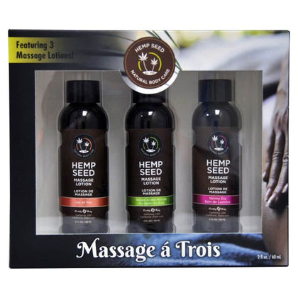 Hemp Seed Massage A Trois - Luxurious Blend of Hemp Seed and Argan Oils for Sensual Massages - Model: HSMT-001 - Unisex - Full Body Pleasure - Satin Smooth and Nourished Skin - Multiple Scent - Adult Naughty Store