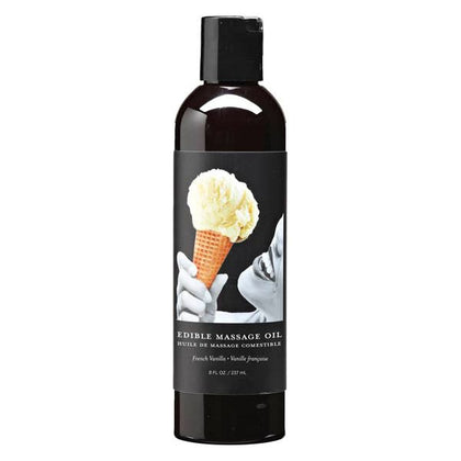 Earthly Body Edible Massage Oil - Luxurious Spa Quality Blend for Sensual Pleasure - Vegan, Sugar-Free, and Skin-Nourishing - Almond, Hemp, and Grapeseed Oils - Moisturizing and Arousing - Ideal for Couples Intimacy - 8 fl oz