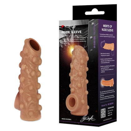 Kokos Nude Sleeve 3 - Rechargeable Vibrating Penis Sleeve for Women - Enhances Pleasure and Extends Performance - Pink