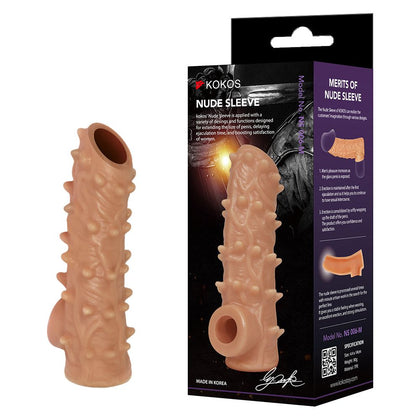 Kokos Nude Sleeve 6 - Realistic Penis Extension Sleeve for Women - Enhances Pleasure and Extends Intimacy - Flesh Color