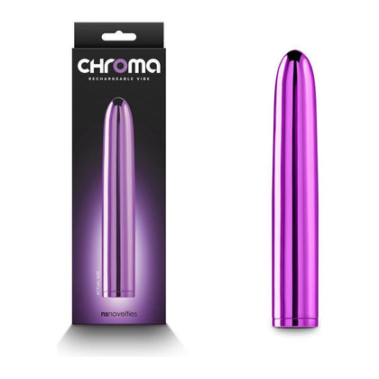 Chroma Rechargeable Purple Vibrating Dildo - Model C17.8 - For All Genders - Intense Pleasure for Internal Stimulation