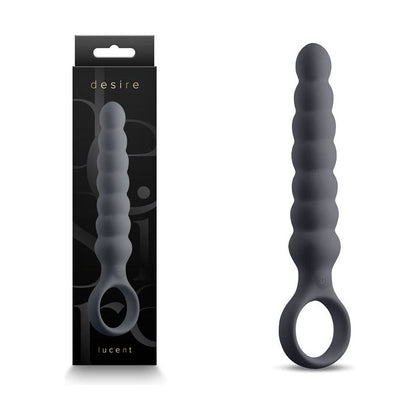 Desire Lucent Smoke Grey USB Rechargeable Vibrating Anal Beads - Model DLSG-16.7CM - Unisex Pleasure Device for Anal and Vaginal Stimulation