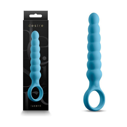 Desire Lucent Blue USB Rechargeable Vibrating Anal Beads - Model XYZ - Unisex Pleasure - Probing Anal or Vaginal Stimulation
