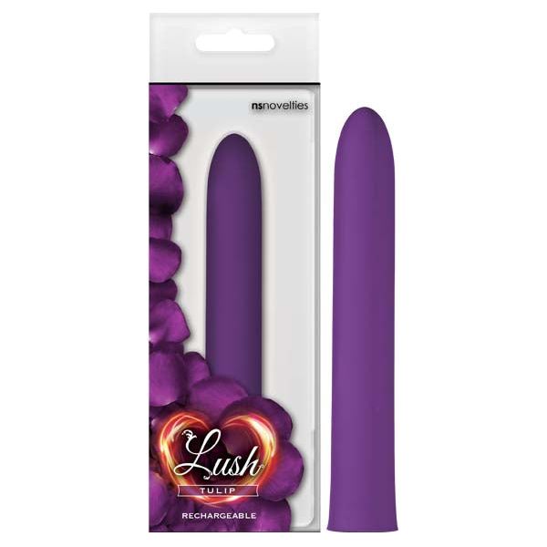 Lush Tulip Rechargeable Vibrator - Model LT140 - Women's Velvet Touch Pleasure Toy - Explosive Vibrations - 7 Speeds & Functions - Water-Resistant - ABS Material - USB Charging Cable Included - Sleek Black