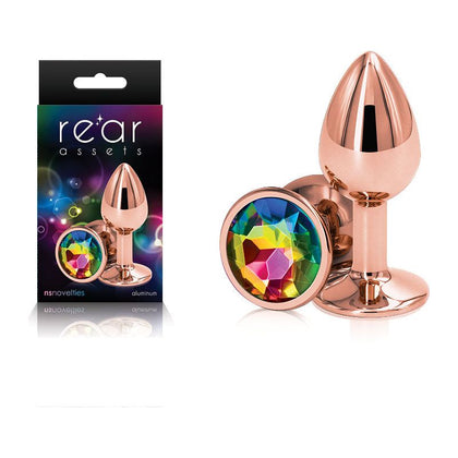 Introducing the Luxurious Rear Assets Rose Gold Small Aluminum Anal Plug - Model RA-1001. Experience Sensual Delight in Style! - Adult Naughty Store