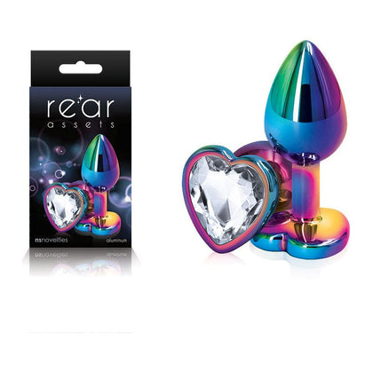 Introducing the Sensual Pleasures Collection: Rear Assets Multi Coloured Heart Anal Toy - Model RA-82 - For Him or Her - Exquisite Pleasure in Vibrant Shades - Adult Naughty Store