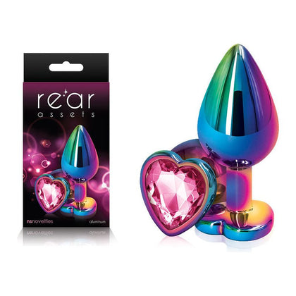 Introducing the Sensual Pleasures Collection: Rear Assets Multi Coloured Heart Anal Toy - Model RA-1357 - For All Genders - Exquisite Pleasure in Vibrant Colors - Adult Naughty Store