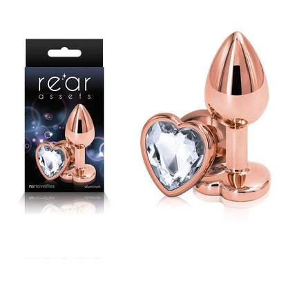 Introducing the Seductive Pleasures Rose Gold Heart Small Anal Toy - Model RA-001: The Ultimate Sensual Delight for All Genders, Designed for Intense Pleasure in the Most Intimate Areas - Adult Naughty Store