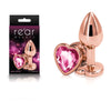 Rear Assets Rose Gold Heart Small - Sensual Aluminum Anal Plug for Him or Her, Model RGA-001, Rose Gold - Adult Naughty Store